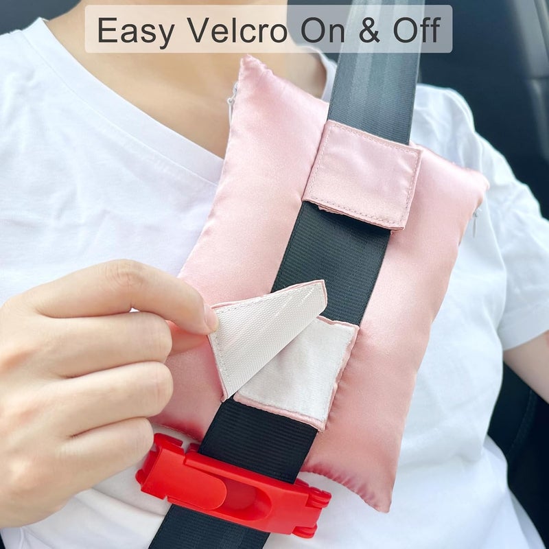 HapiPoppy Port Pillows Chemo Port Pillow for Seatbelt Pacemaker Chest Protector Chemo Patients Cancer Open-Heart Incision Recovery Post Surgery Support Cushion Gifts, Silky Satin Coral - Image 2